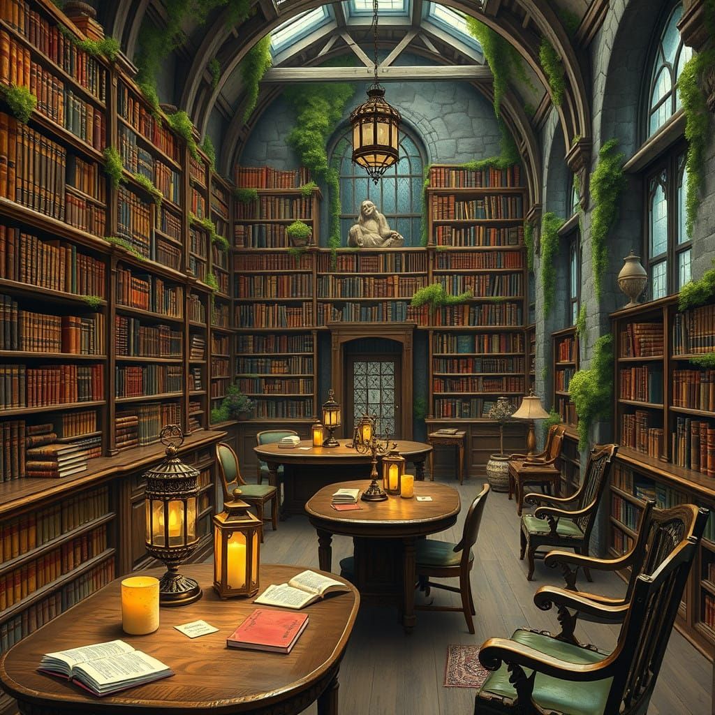 Whimsical Victorian Bookshop Interior