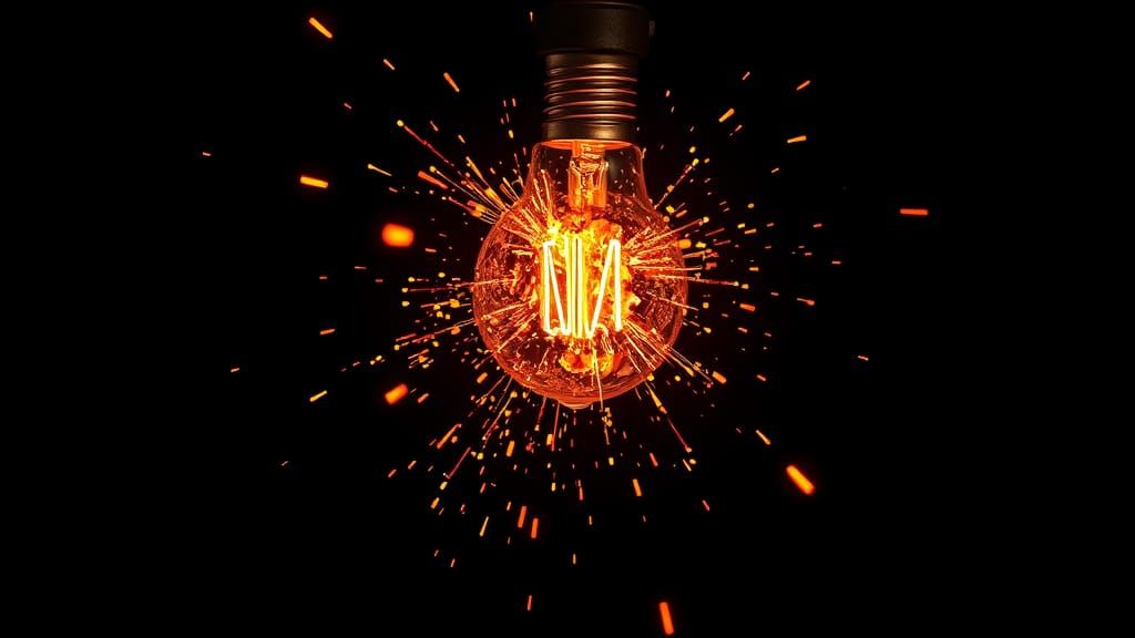 Molten Metal Erupts from a Light Bulb