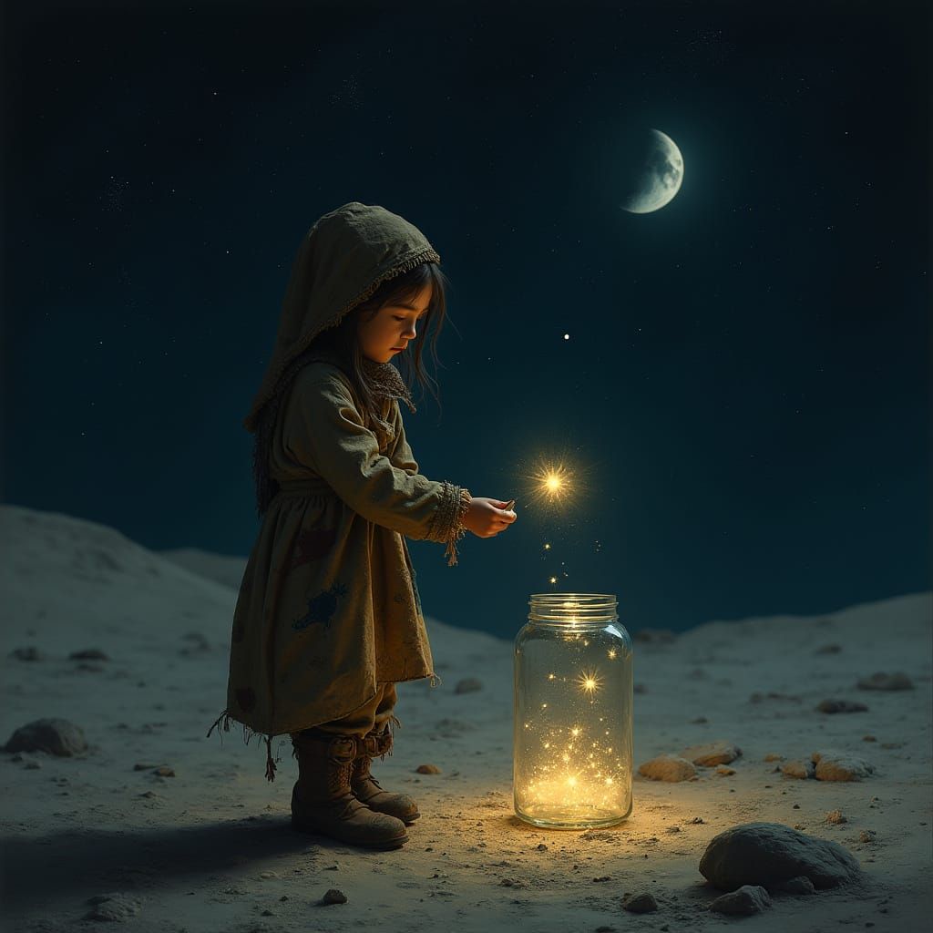 Homeless Girl Captures Stars on Moon in Search of Happiness