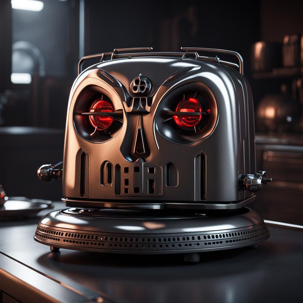 Creepy Demonic Toaster with Intricate Mech Details