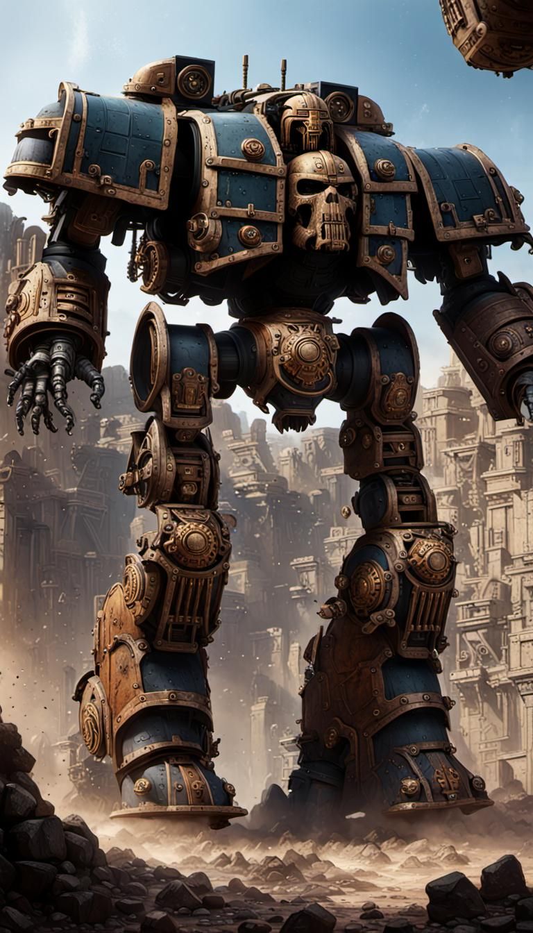 Warlord Titan: Detailed Matte Painting from Warhammer 40k