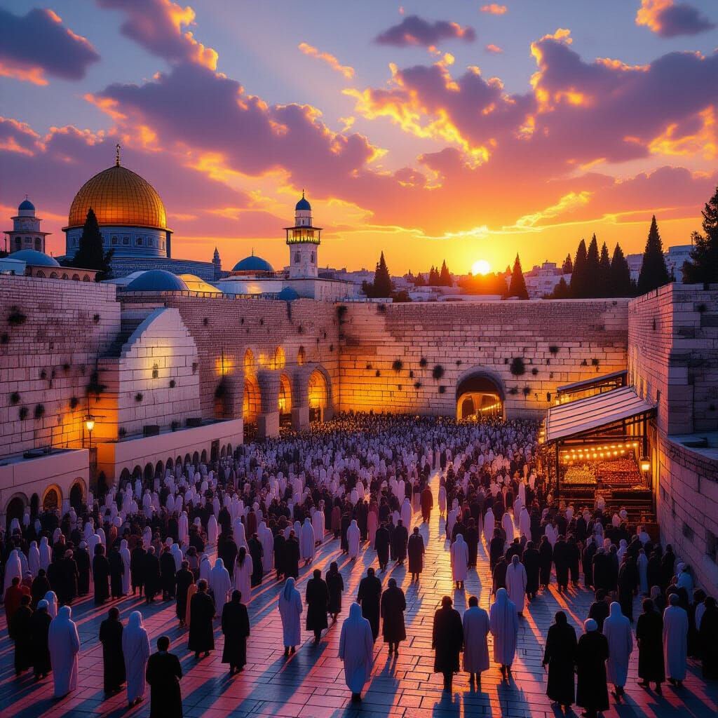Western Wall Sunset: Digital Matte Painting