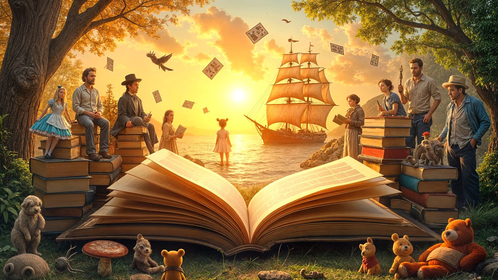 Literary Icons Gather at Sunrise Book Party in Vibrant Reali...