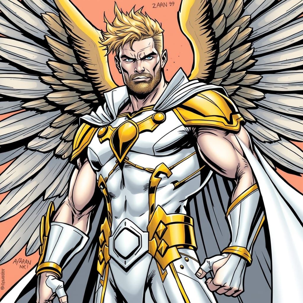 Classic Comic Book Hero in Action