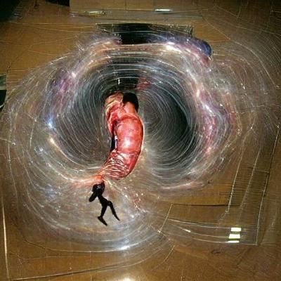 Human Figure Traversing a Wormhole