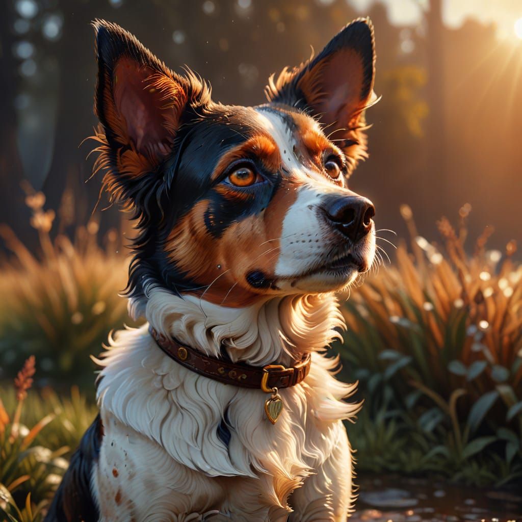 Regal Jack Russell Terrier in Golden Hour