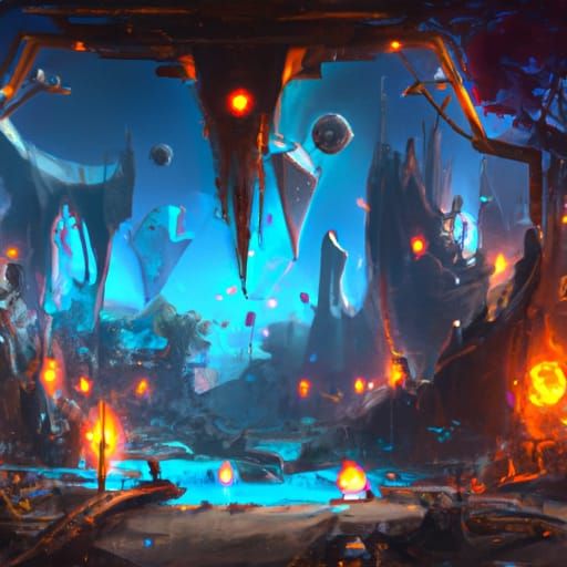 Fantastical 2D World in Detailed Matte Painting