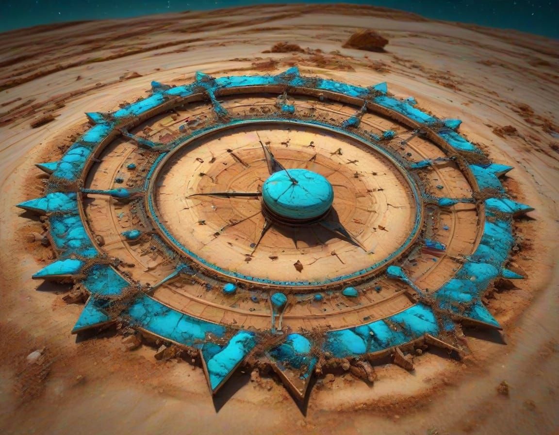 Elegant Fractal Spirituality Under Turquoise Copper Stars