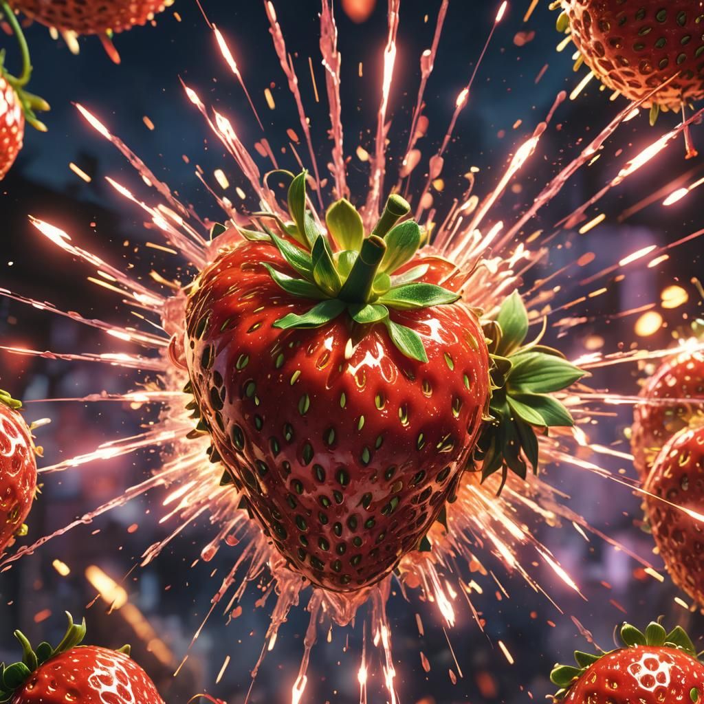 Strawberry Grenade Anime Explosion in 3D