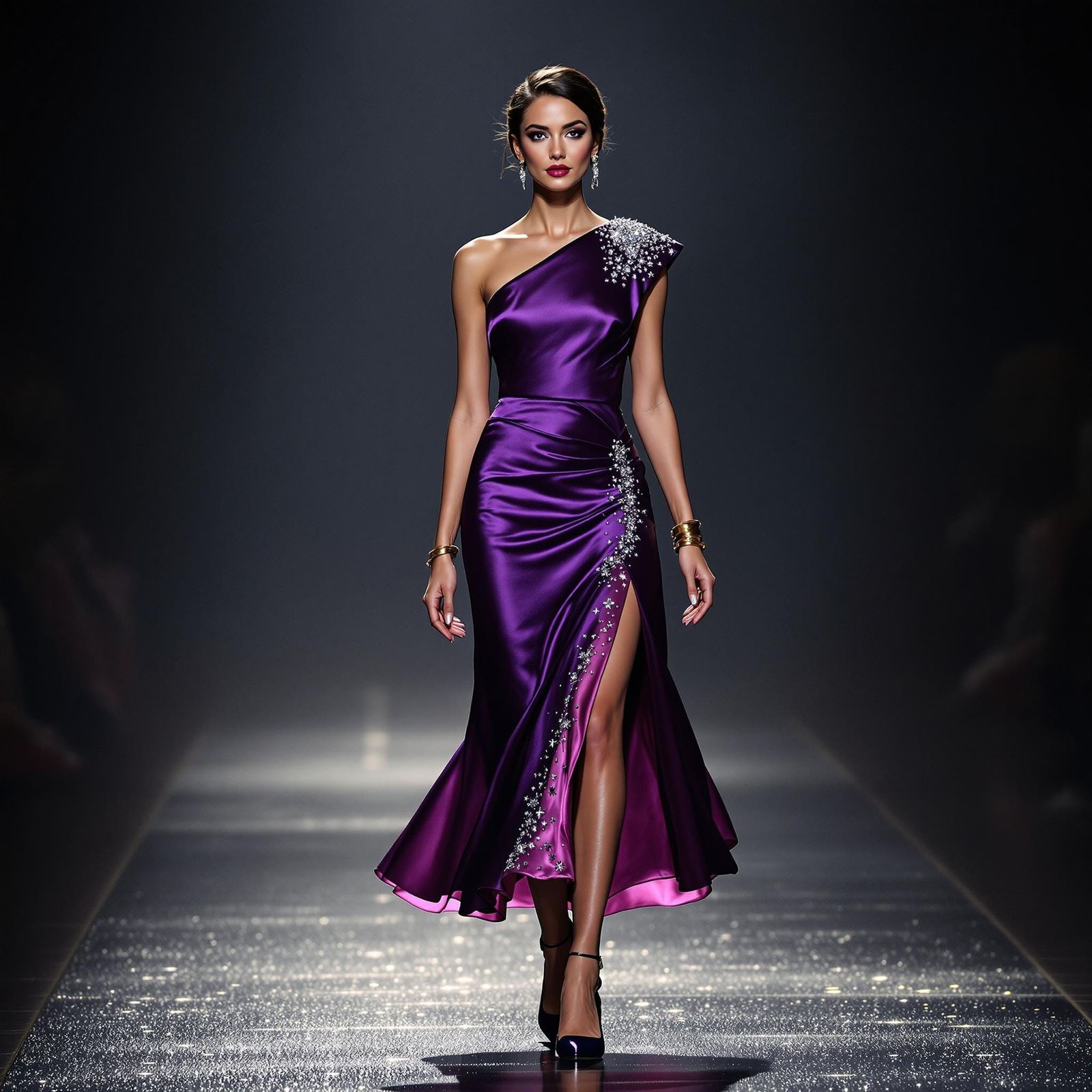 Elegant Executive Couture in Deep Amethyst and Iris Violet