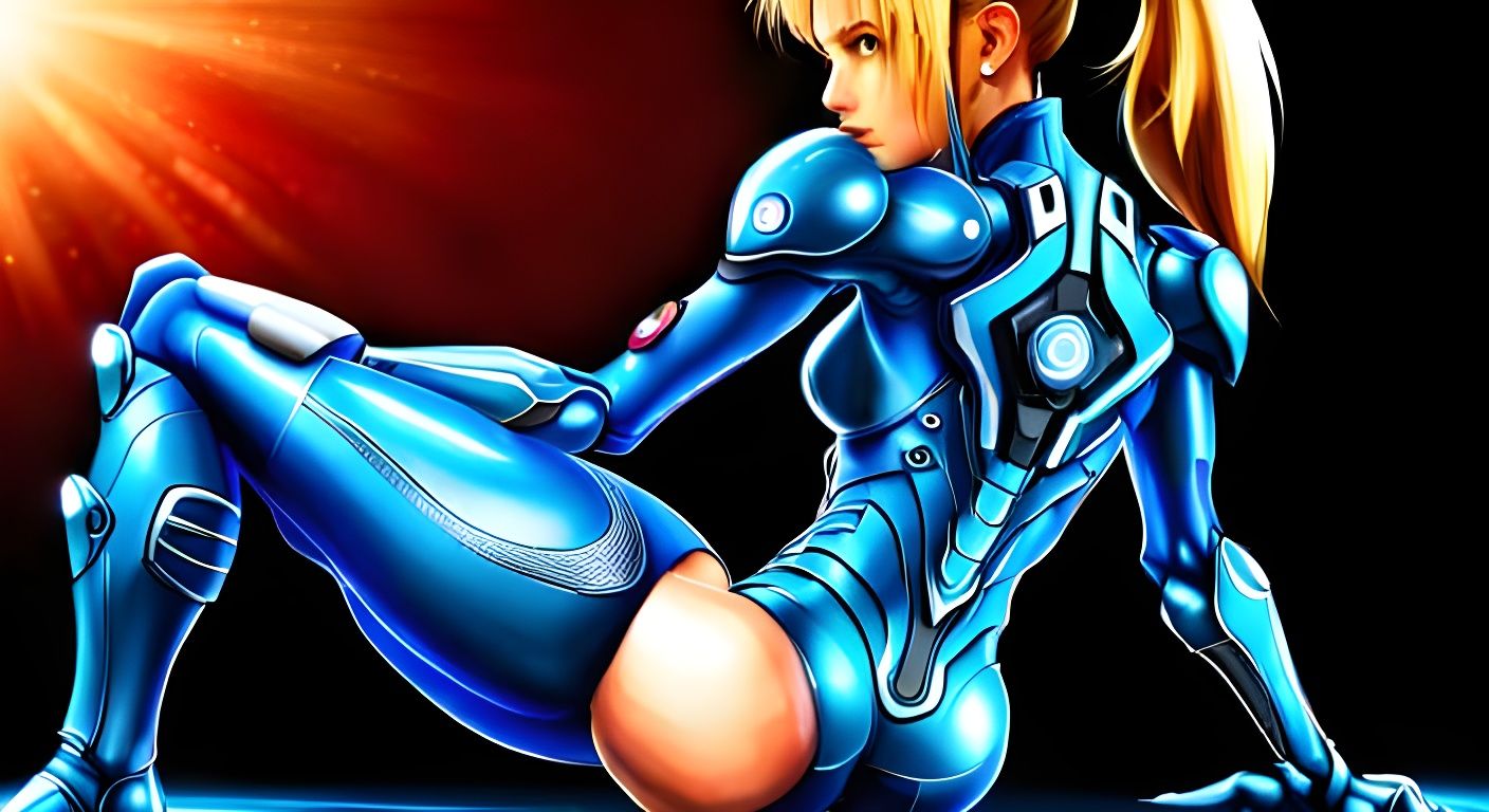 Samus Aran Back View: Hyperrealistic Digital Art
