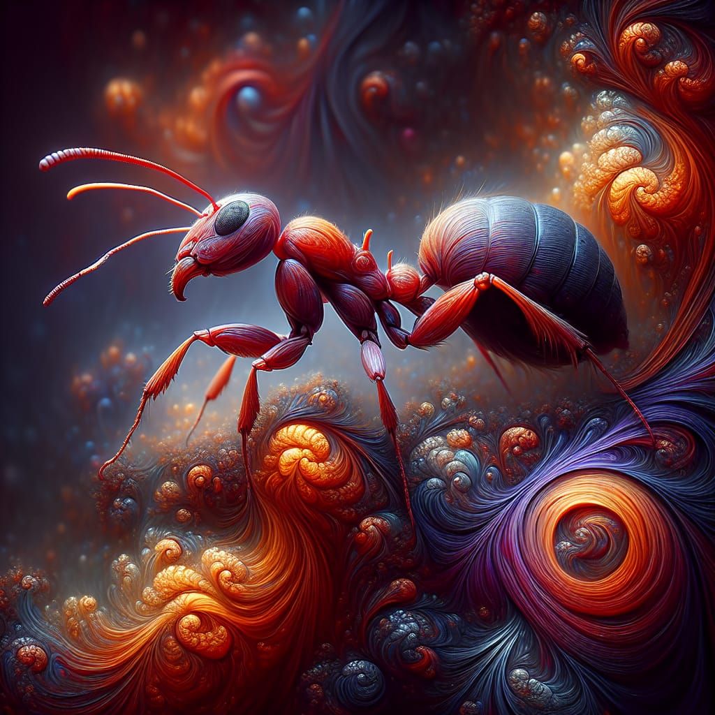 Detailed Matte Painting of an Ant in Fantasy Style