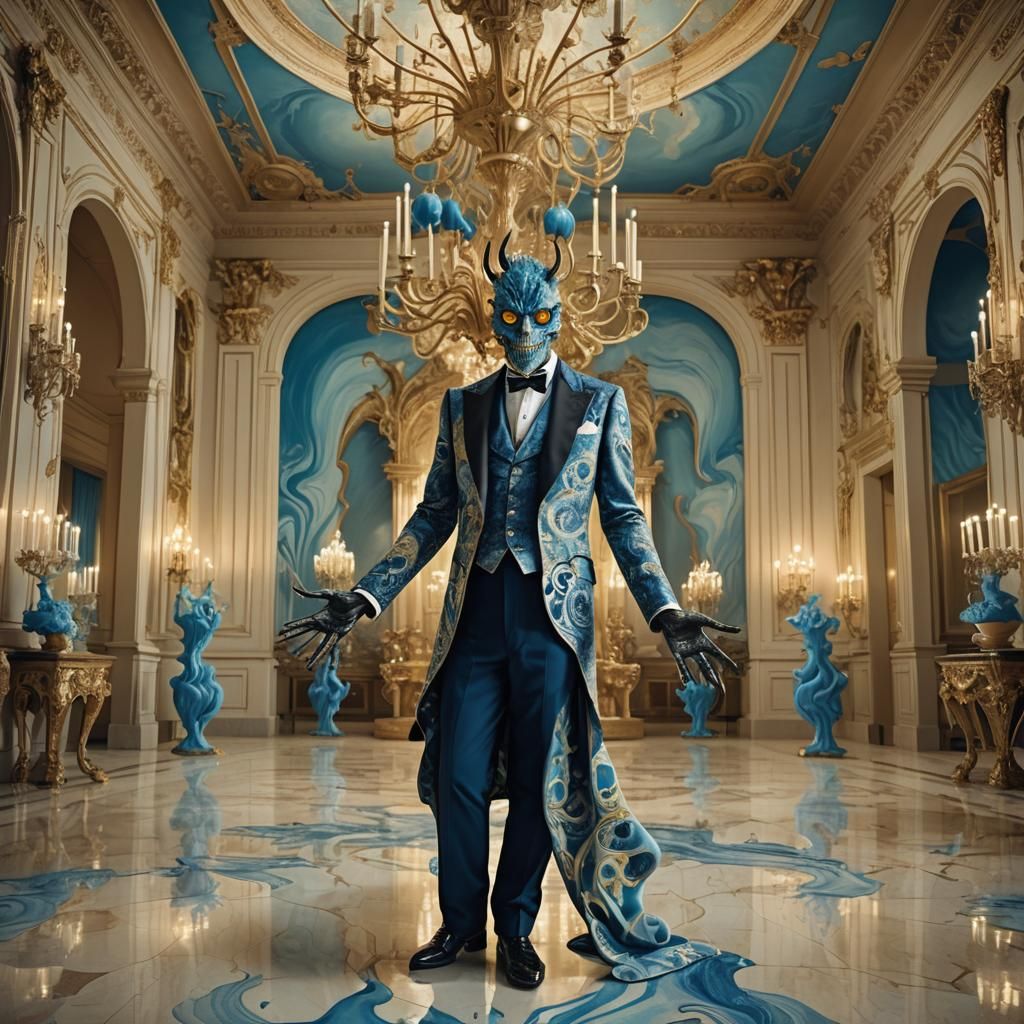 Monster in Tuxedo: Surreal Ballroom Scene