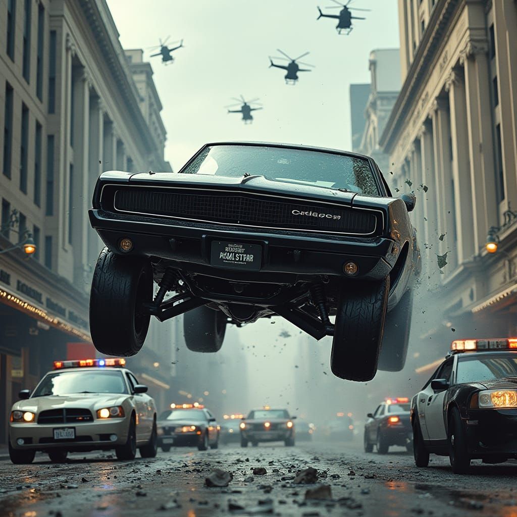 High-Speed Dodge Charger Shatters Bank Window in Cinematic U...