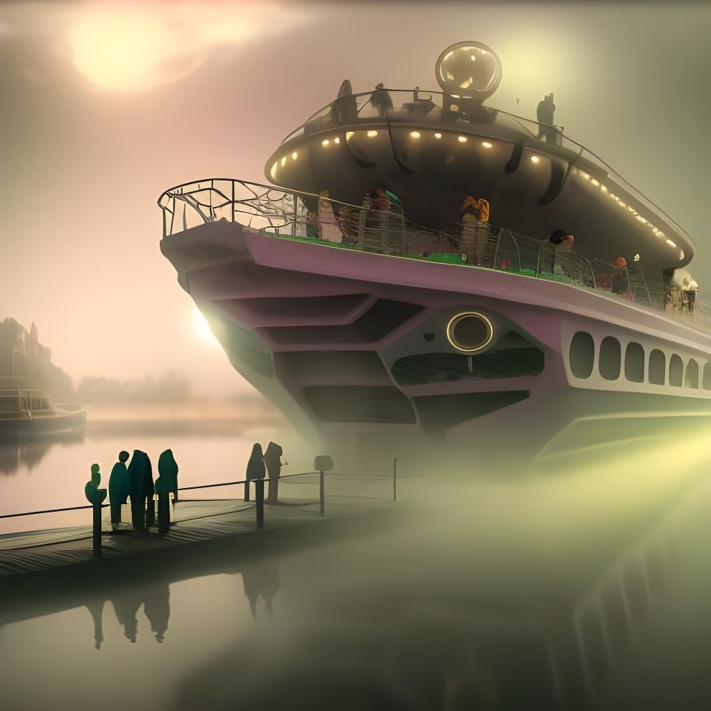 Neon Fairy Ferry on Alien Planet