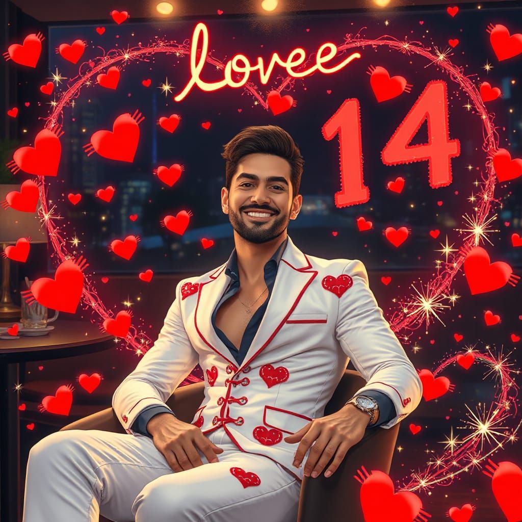 Stylish Man Celebrates 1000 Followers in Futuristic Night Ca...