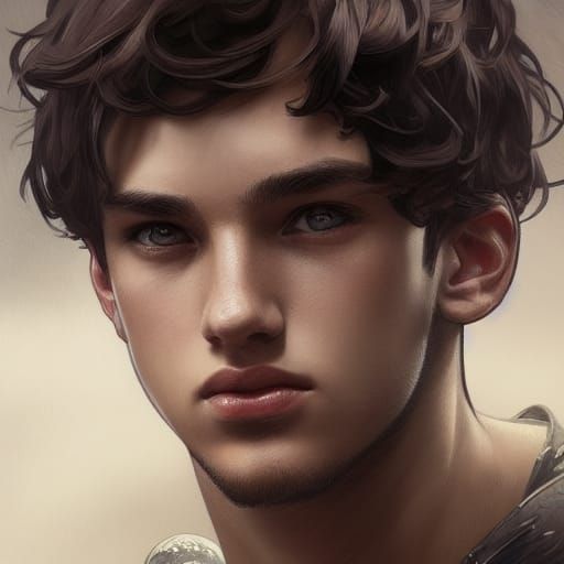 Ancient Greek Teenager Portrait in Hyperdetailed Style