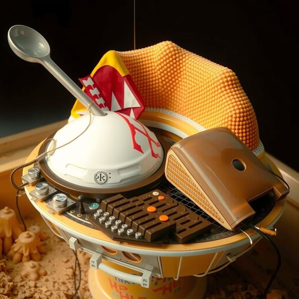 Surreal Mushroom Bungalow with Industrial Computer