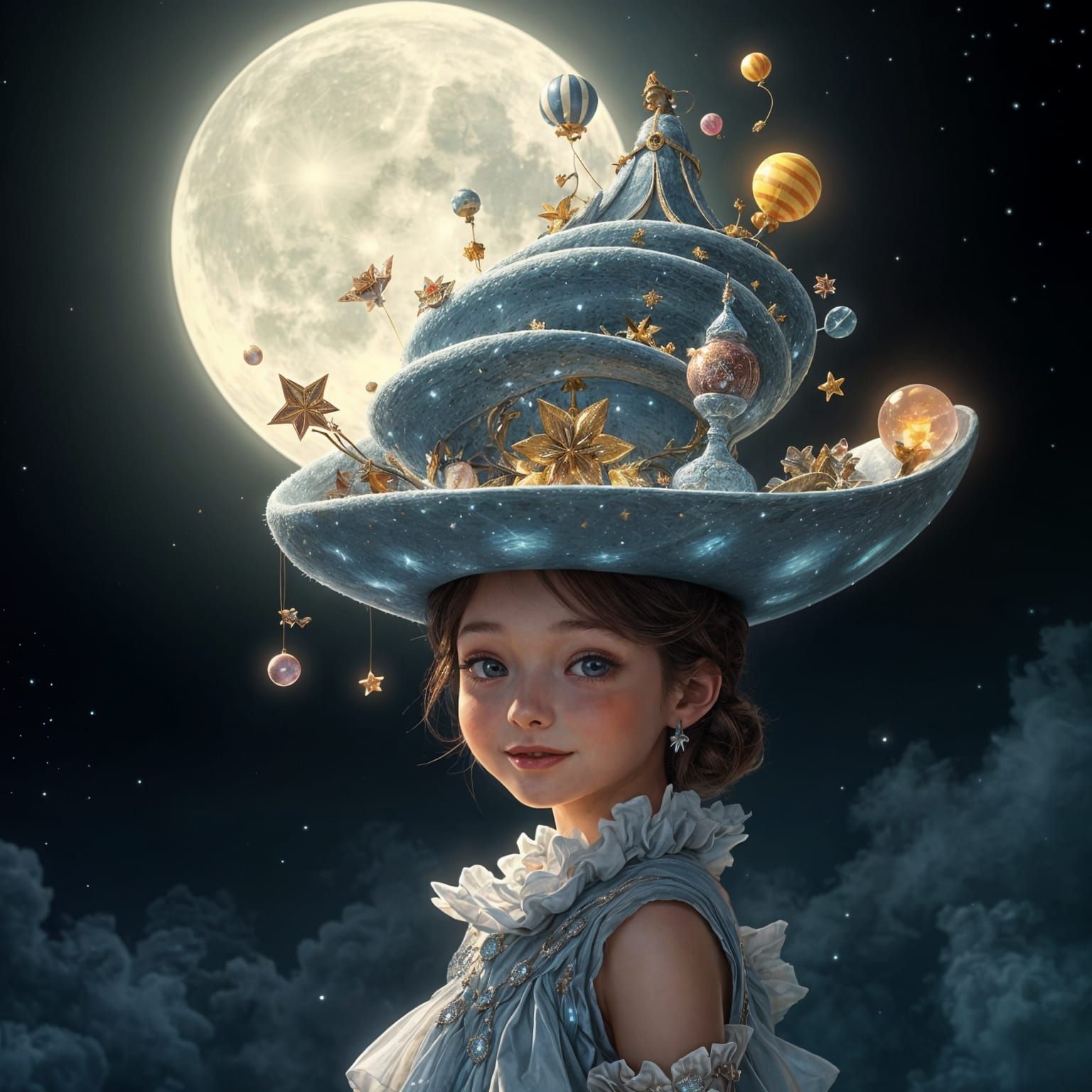 Girl with Magical Hat, Fantasy Concept Art