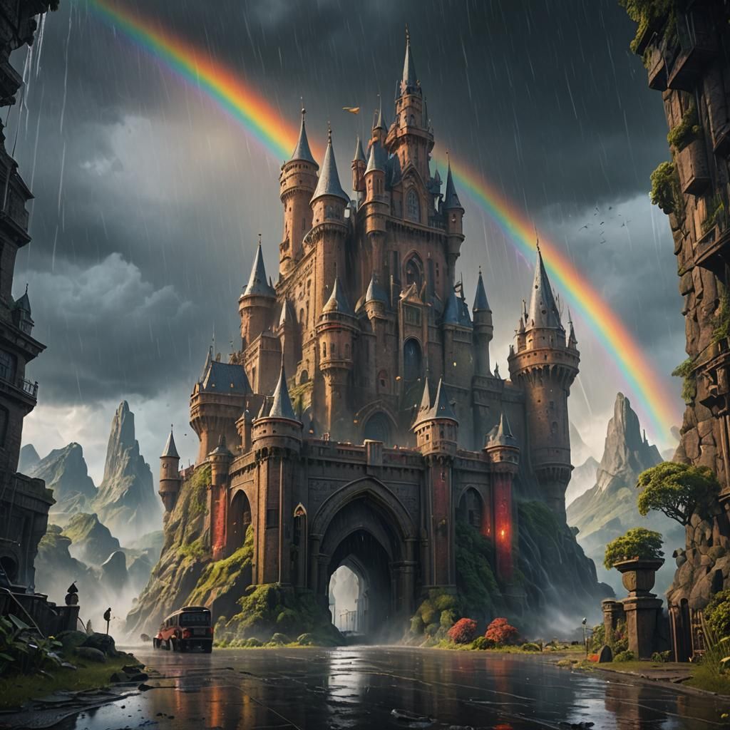 Rainbow After Rain: Detailed Fantasy Concept Art