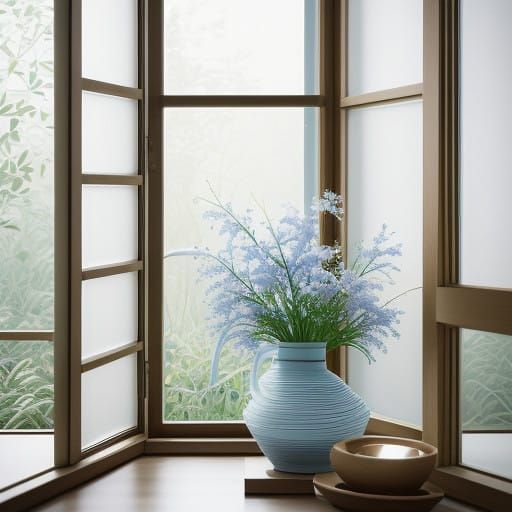 Origami Papercraft Scene with Gentle Light