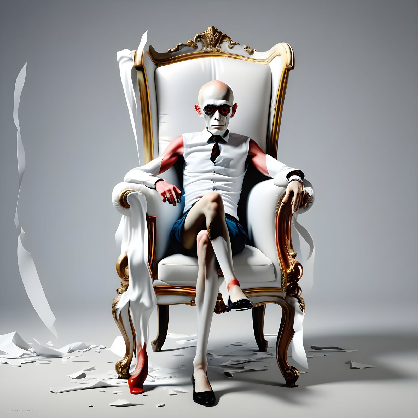 Liliputian and Giant Armchair in Hyperrealism