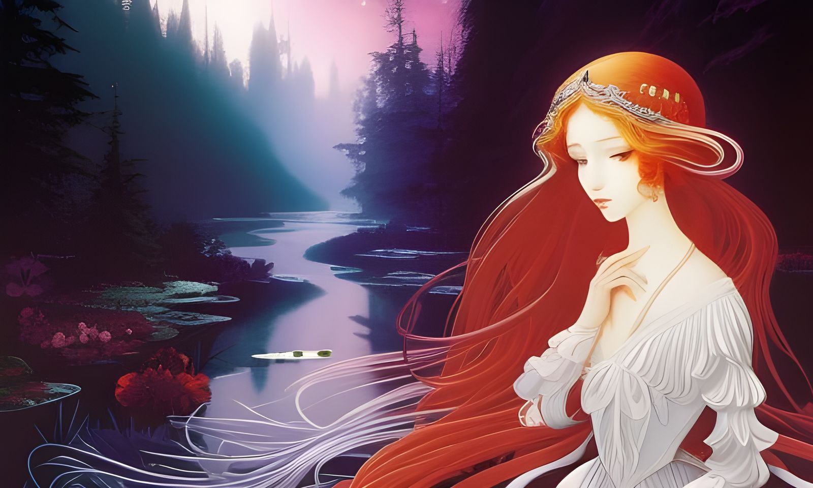 Ethereal Renaissance Portrait in Vector Art Style