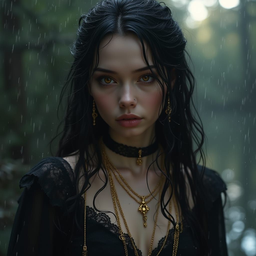 Ethereal Dark Princess Portrait in High Fantasy Style