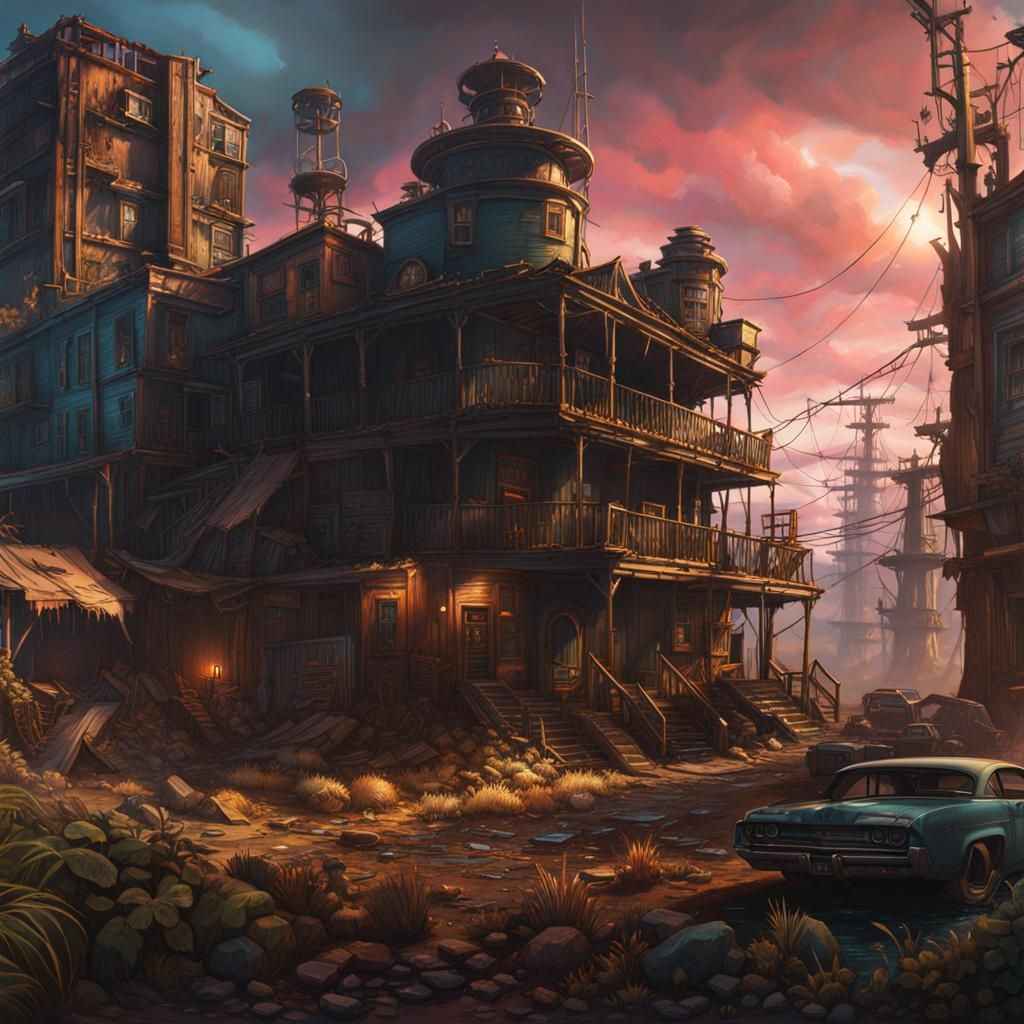 Post-Apocalyptic Wonderland Concept Art in 8k