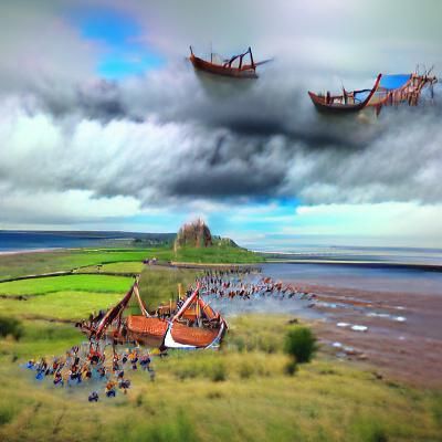 Viking Raid on Lindisfarne: A Dramatic Scene