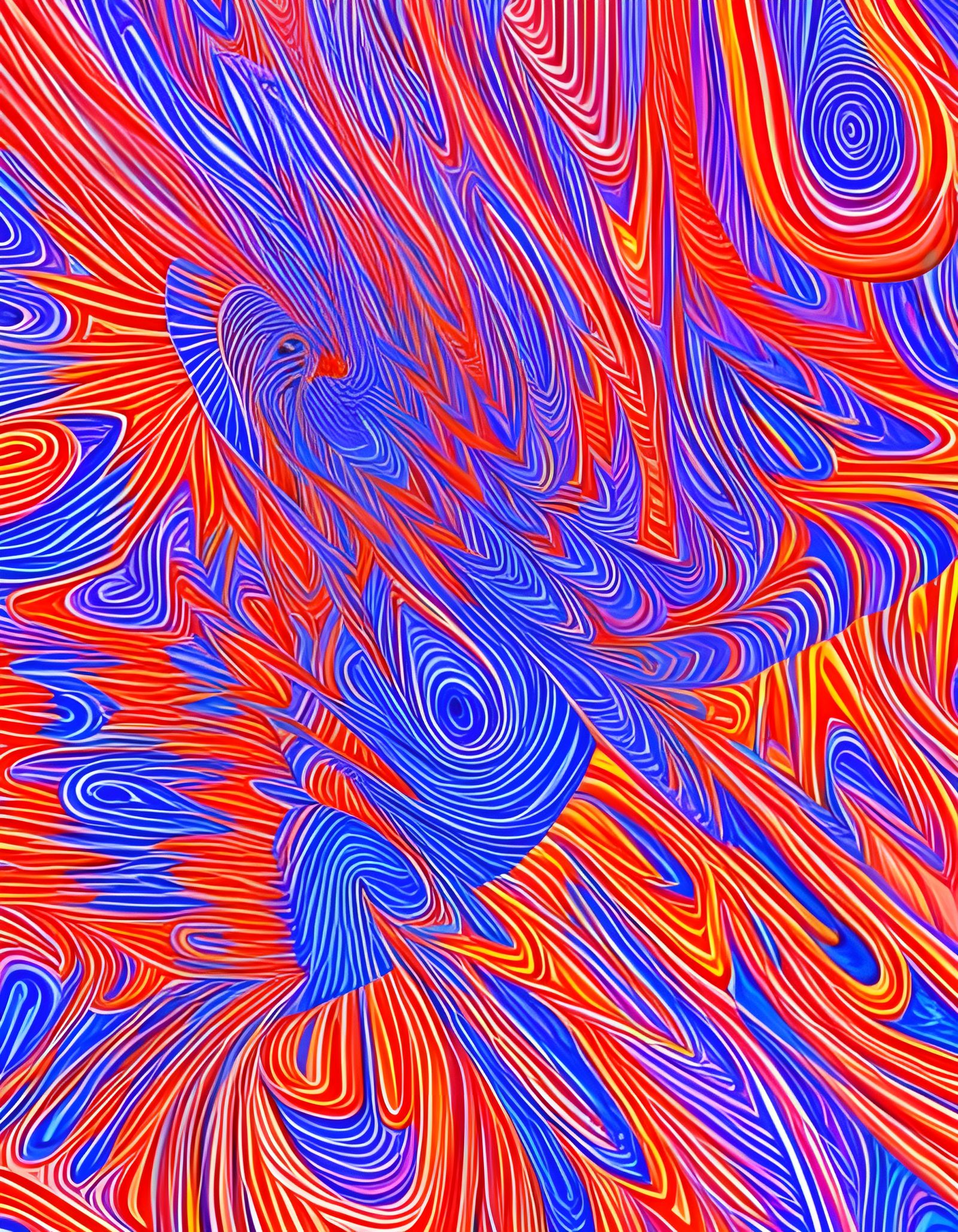 Abstract AI Art: Cobalt Blue Depiction of Autism