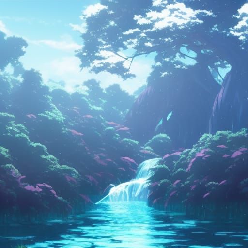 Mystical Water in Anime Key Visual Style