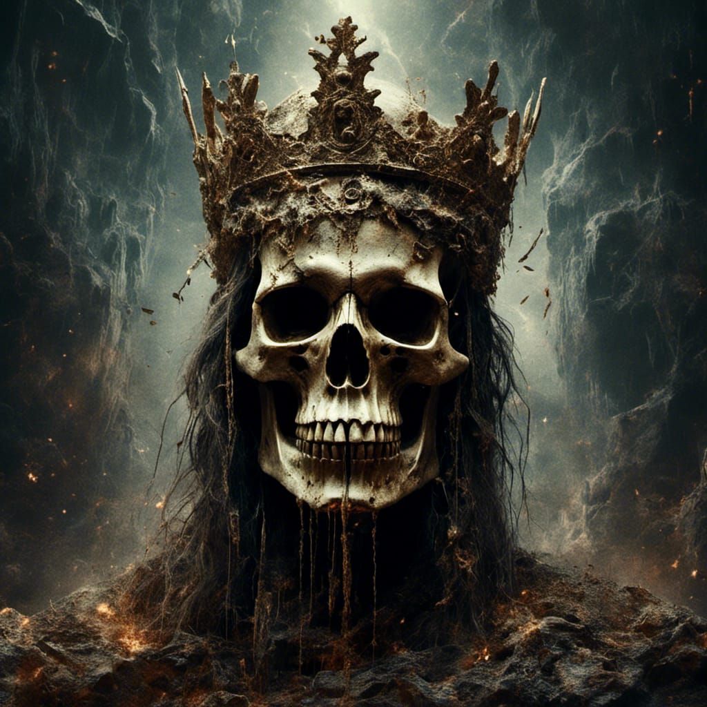 Skull King Portrait in Dark Fantasy Style