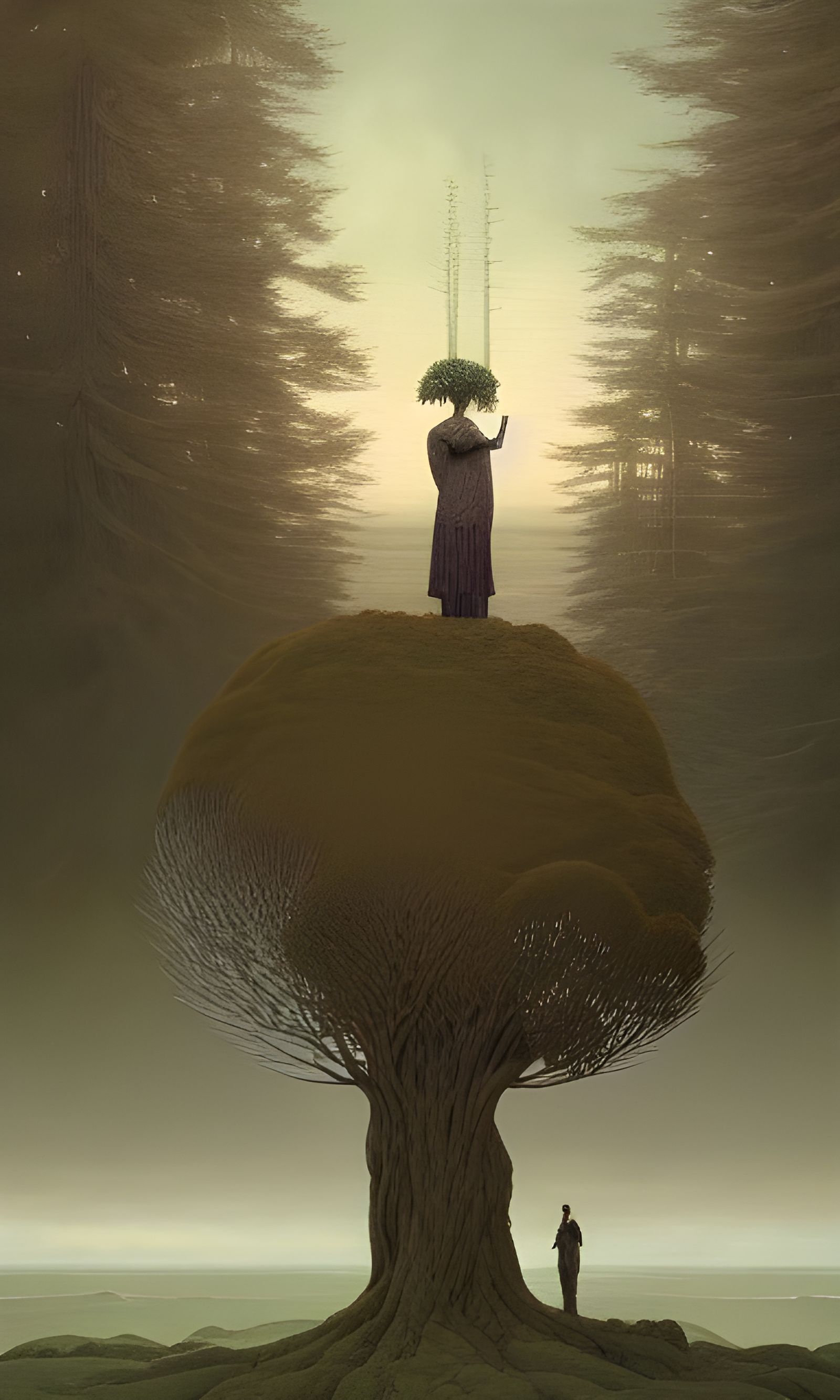 Surreal Tree Person Digital Illustration
