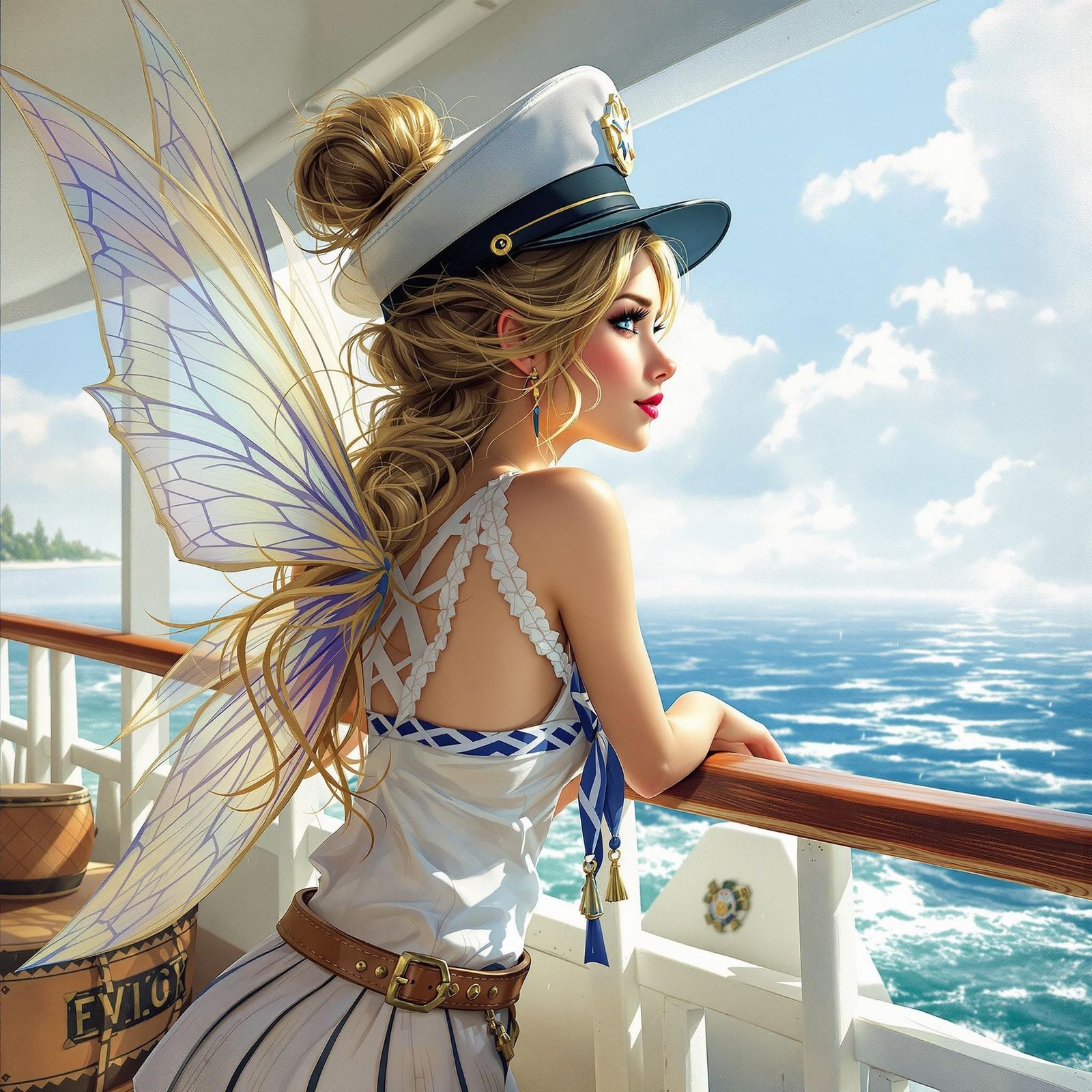 Surreal Fairy Contemplates the Open Sea