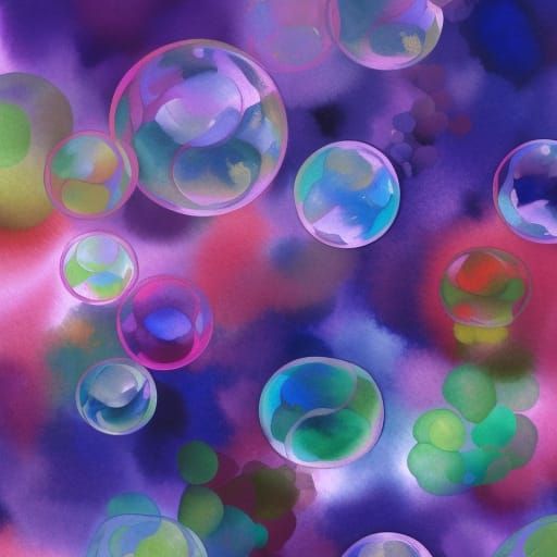 Kaleidoscopic Bubbles in Gouache Style
