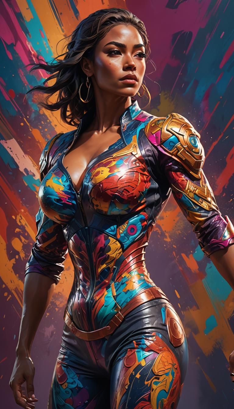 Hyperrealistic Woman with Dynamic Lighting and Textures