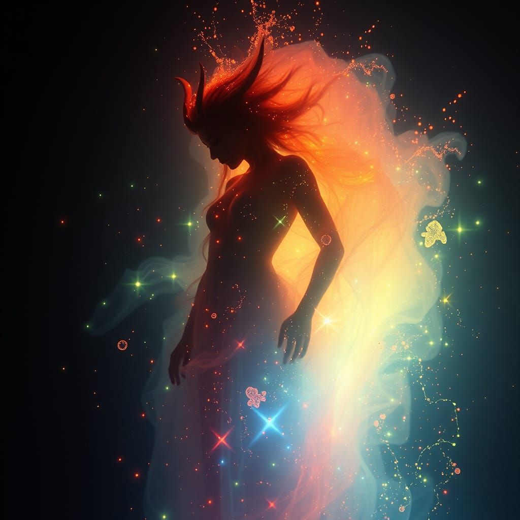 Mythical Being Dissolves into Fluorescent Light