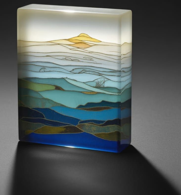 Cloisonné Landscape Set in Resin