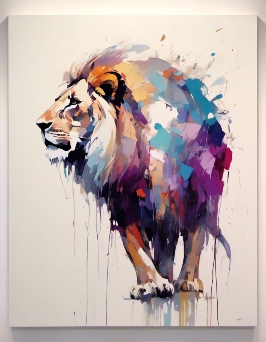 Majestic Lion in Minimalist Style