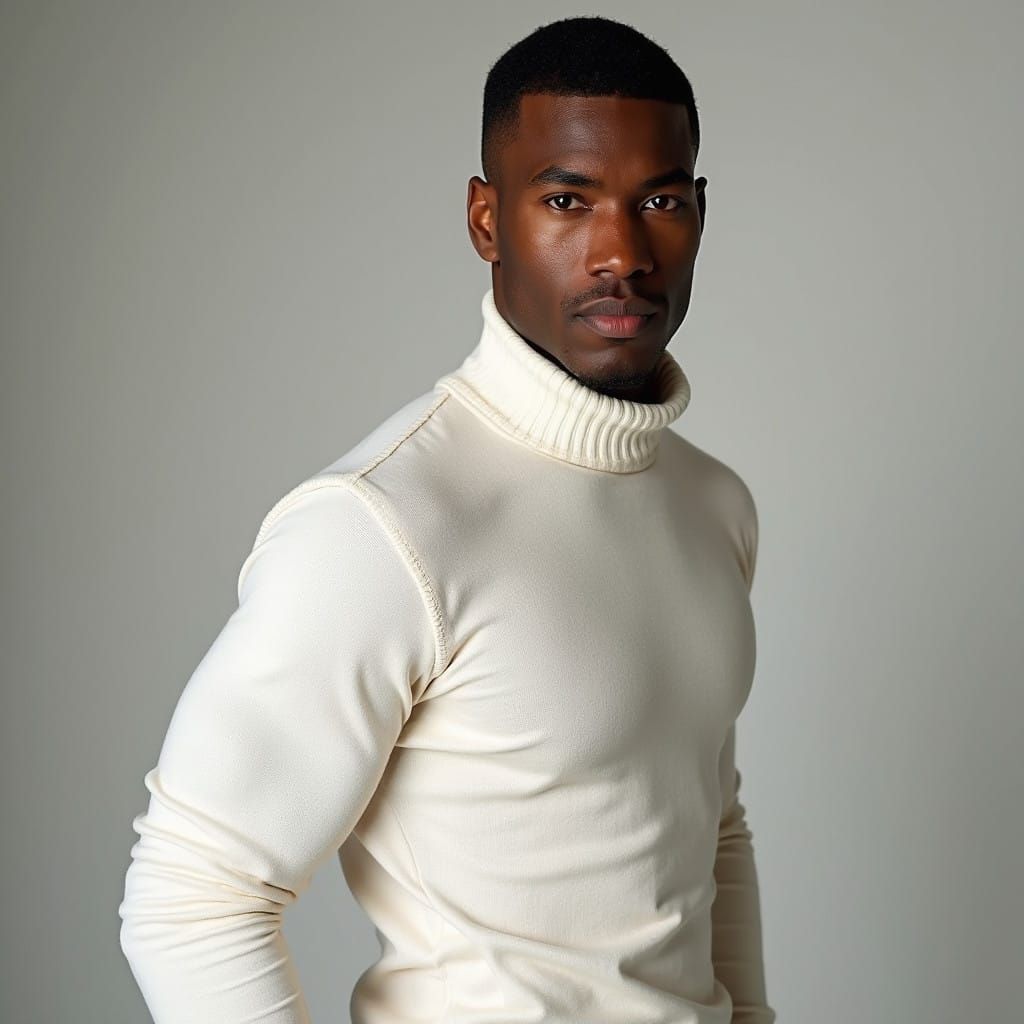 Chiseled Supermodel Exudes Rogue Charm in Elegant Studio Pho...