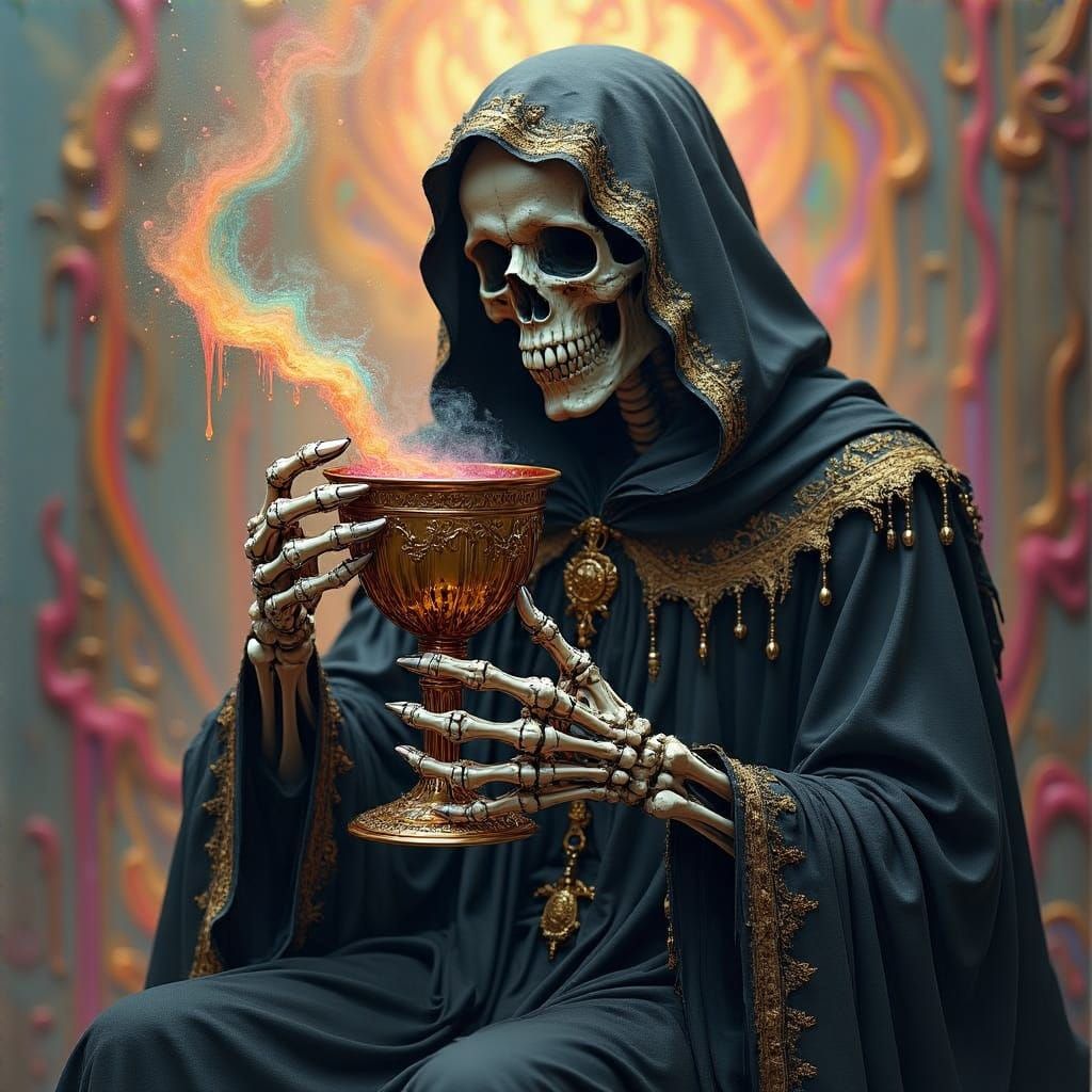 Regal Grim Reaper with Melting Chalice in Prismatic Colors