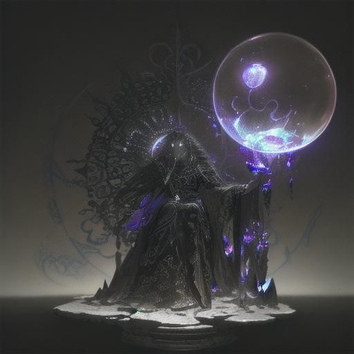 Glowing Crystal Ball in Dark Fantasy Style