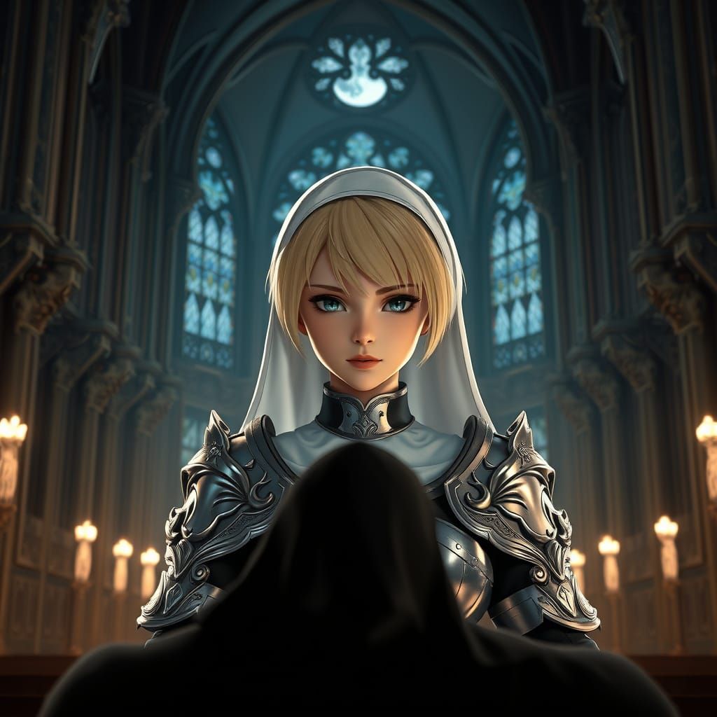 Mysterious Nun Confronts Dark Figure in Fantastical Tabernac...