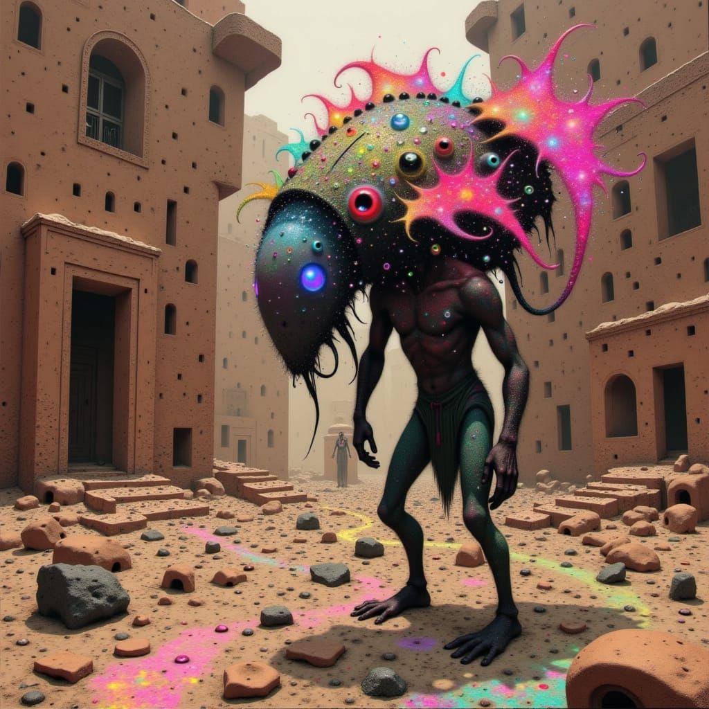 Indus Valley Creature in Surreal Ruins