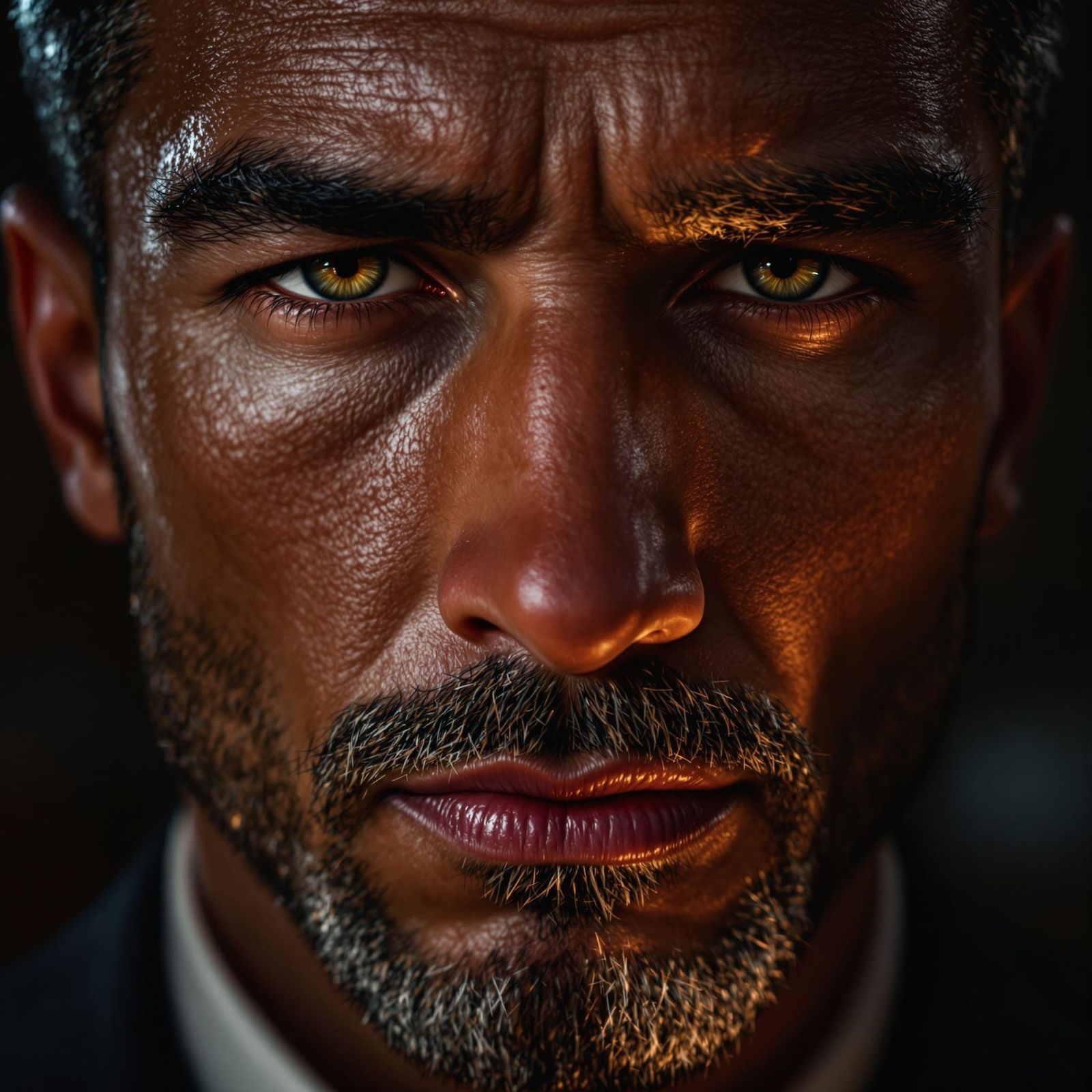 Dramatic Portrait of a Confident Man in a Modern Elegance St...