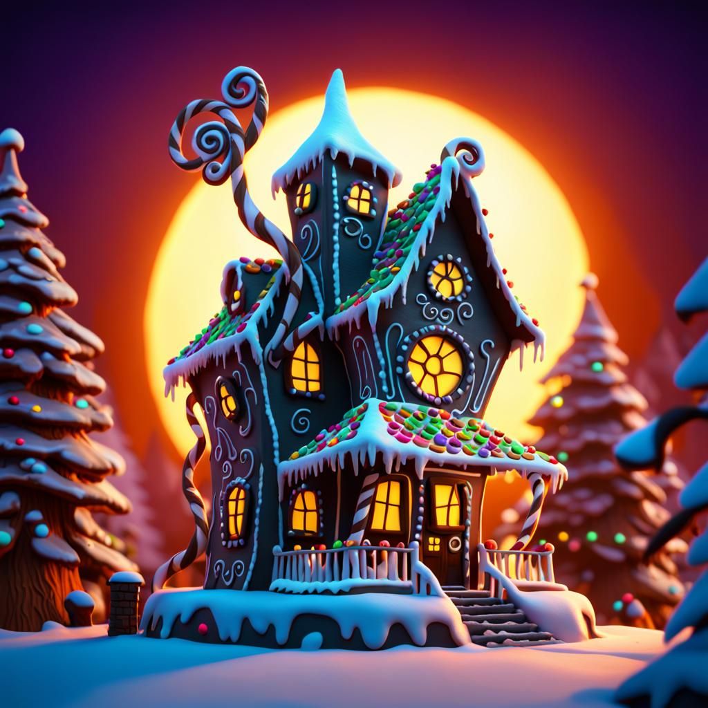 Nightmare Before Christmas Gingerbread House: Pixar-Style 3D...