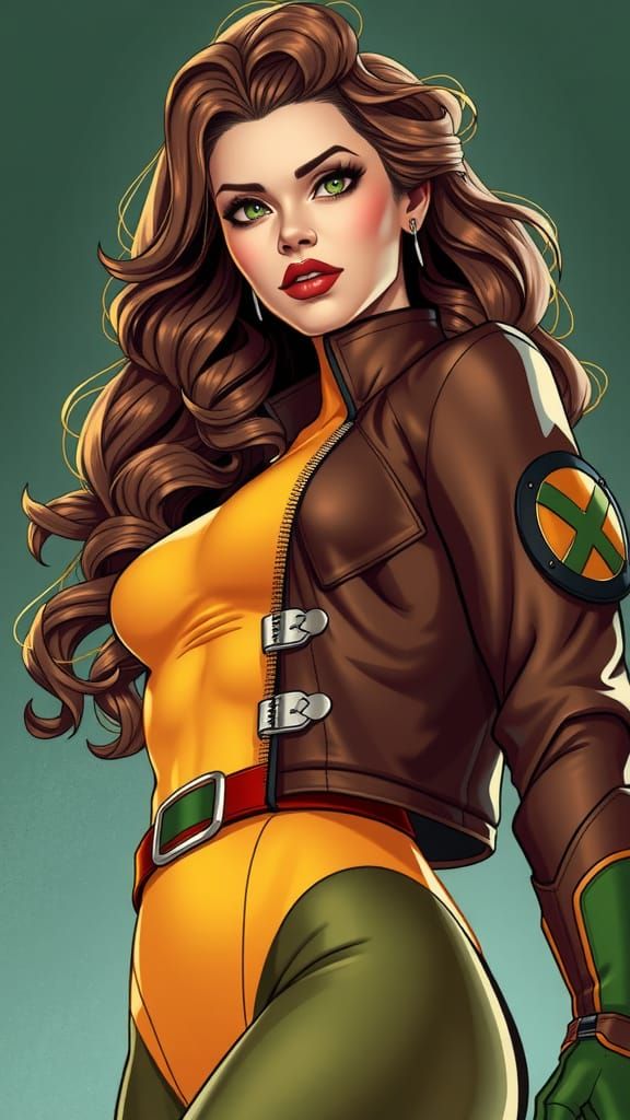 Rouge X-Men in Cel-Shaded Graphic Novel Style