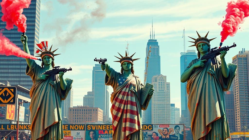 Toy Weapon Riot in Los Angeles, Digital Art