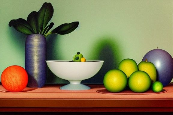 Tropical Fruit Still Life in Film Noir Style